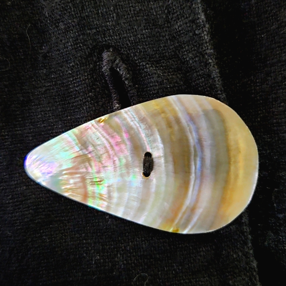 Ladri's Linen Abalone Shell Button Black Lightwei… - image 2